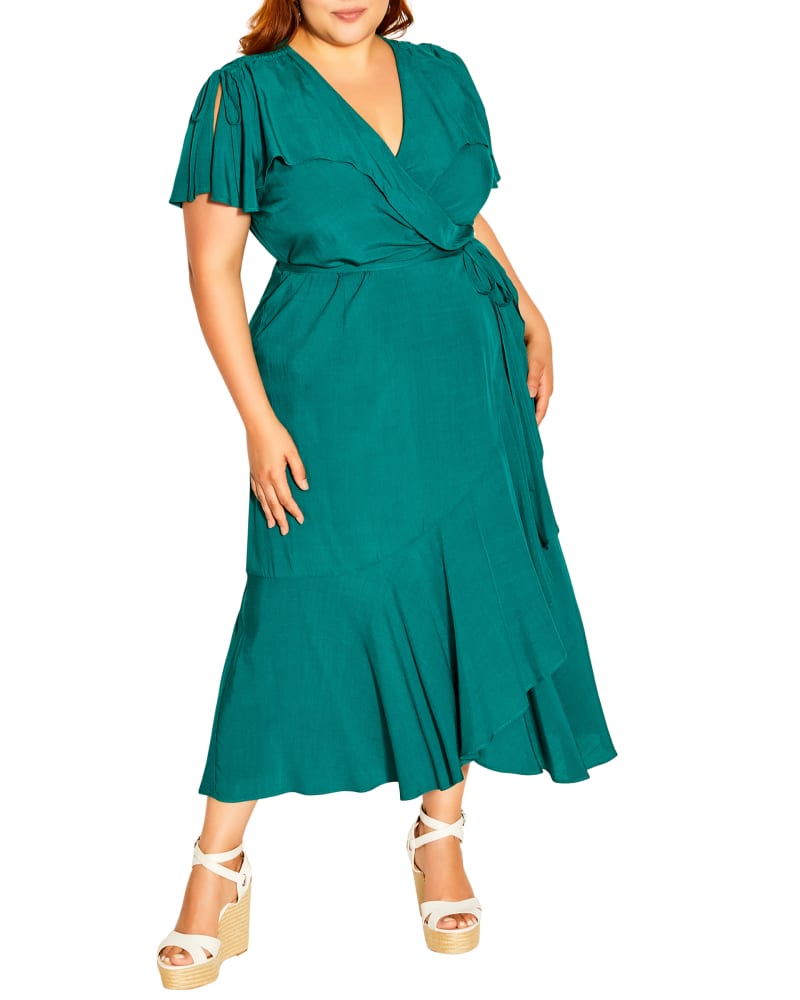 Plus Size Black Octavia Summer Love Ruffle Maxi Dress Teal
